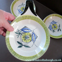 Load image into Gallery viewer, NORWEGIAN Flamingo Open Serving Dish / Skillet with Abstract Fish Design. Bamboo Pattern (Bambus) Designed by Inger Waage
