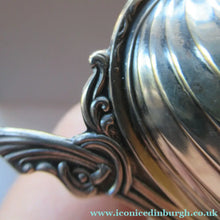 Load image into Gallery viewer, Pair of Norwegian Silver Viking Ship Salt Cellars with Clear Glass Liners
