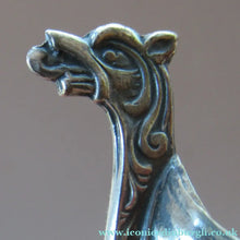 Load image into Gallery viewer, Pair of Norwegian Silver Viking Ship Salt Cellars with Clear Glass Liners
