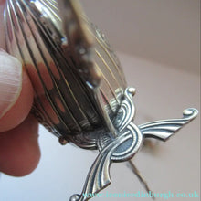 Load image into Gallery viewer, Pair of Norwegian Silver Viking Ship Salt Cellars with Clear Glass Liners
