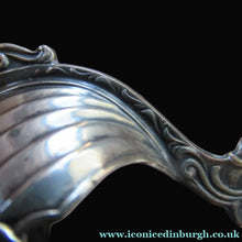 Load image into Gallery viewer, Pair of Norwegian Silver Viking Ship Salt Cellars with Clear Glass Liners
