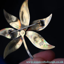 Load image into Gallery viewer, Vintage Mid Century NORWEGIAN Silver Enamel Flower BroocH by AKSEL HOLMSEN
