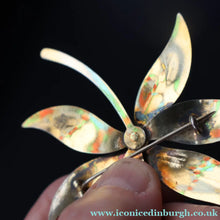 Load image into Gallery viewer, Vintage Mid Century NORWEGIAN Silver Enamel Flower BroocH by AKSEL HOLMSEN
