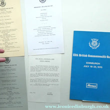 Load image into Gallery viewer, Official Menu Samples Compiled for the Commonwealth Games. EDINBURGH 1970. VERY Rare Survivor
