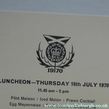 Load image into Gallery viewer, Official Menu Samples Compiled for the Commonwealth Games. EDINBURGH 1970. VERY Rare Survivor
