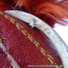 Load image into Gallery viewer, Vintage / Antique Nagaland Naga Woven Helmet Decorated with Goat Hair and Tusks
