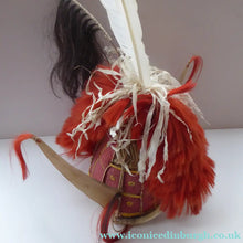 Load image into Gallery viewer, Old Mid-Century Ceremonial NAGA Woven Rush Helmet with Decorative Tusks and Goat Hair Embellishments
