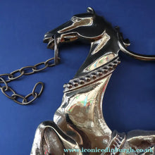 Load image into Gallery viewer, Old Venetian Polished Brass Gondola Hippocampus Oar Lock. Mounted on Heavy Carved Stone Base
