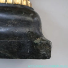 Load image into Gallery viewer, Old Venetian Polished Brass Gondola Hippocampus Oar Lock. Mounted on Heavy Carved Stone Base
