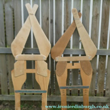 Load image into Gallery viewer, PAIR of Quirky Vintage Wooden Jumper Stretcher Frames with Moveable Limb Sections
