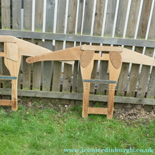 Load image into Gallery viewer, PAIR of Quirky Vintage Wooden Jumper Stretcher Frames with Moveable Limb Sections
