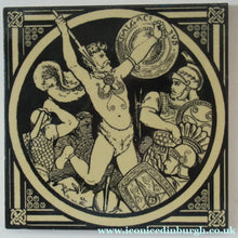 Load image into Gallery viewer, Moyr Smith Tile. Early History of England Series Galcactus 1870s 
