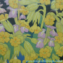 Load image into Gallery viewer, COWSLIPS. Original 1920s Colour Woodcut by John Hall Thorpe
