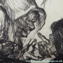 Load image into Gallery viewer, 1920s Etching by Edmund Blampied The Market Argument
