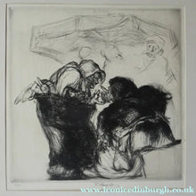 Load image into Gallery viewer, ORIGINAL 1920s Etching &amp; Drypoint by EDMUND BLAMPIED (1886 - 1966). The Market Argument. Signed in ink
