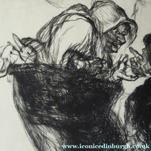 Load image into Gallery viewer, 1920s Etching by Edmund Blampied The Market Argument
