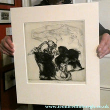 Load image into Gallery viewer, ORIGINAL 1920s Etching &amp; Drypoint by EDMUND BLAMPIED (1886 - 1966). The Market Argument. Signed in ink
