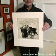 Load image into Gallery viewer, ORIGINAL 1920s Etching &amp; Drypoint by EDMUND BLAMPIED (1886 - 1966). The Market Argument. Signed in ink

