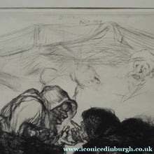 Load image into Gallery viewer, 1920s Etching by Edmund Blampied The Market Argument
