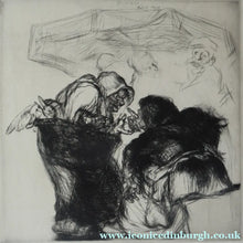 Load image into Gallery viewer, 1920s Etching by Edmund Blampied The Market Argument
