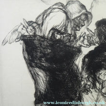 Load image into Gallery viewer, 1920s Etching by Edmund Blampied The Market Argument
