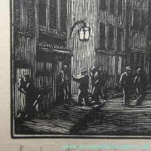 Load image into Gallery viewer, 1920s Wood Engraving by Gwen Raveret The Barber's Shop France
