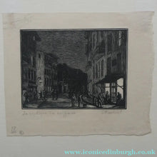 Load image into Gallery viewer, 1920s Wood Engraving by Gwen Raveret The Barber's Shop France
