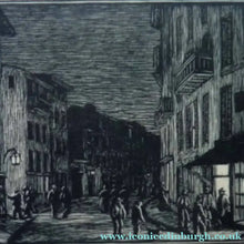Load image into Gallery viewer, 1920s Wood Engraving by Gwen Raveret The Barber's Shop France
