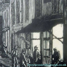 Load image into Gallery viewer, 1920s Wood Engraving by Gwen Raveret The Barber's Shop France
