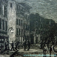 Load image into Gallery viewer, 1920s Wood Engraving by Gwen Raveret The Barber's Shop France
