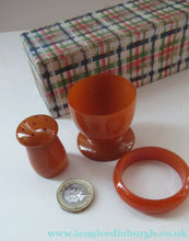 Load image into Gallery viewer, Art Deco Genuine Amber Bakelite Breakfast Set in Original Presentation Box
