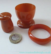 Load image into Gallery viewer, Art Deco Genuine Amber Bakelite Breakfast Set in Original Presentation Box
