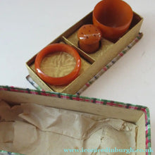 Load image into Gallery viewer, Art Deco Genuine Amber Bakelite Breakfast Set in Original Presentation Box
