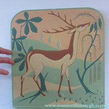 Load image into Gallery viewer, ORIGINAL 1930s Art Deco Plaster Wall Plaque. Hand Painted Image of a Reindeer

