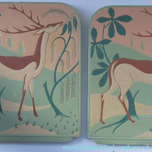 Load image into Gallery viewer, ORIGINAL 1930s Art Deco Plaster Wall Plaque. Hand Painted Image of a Reindeer
