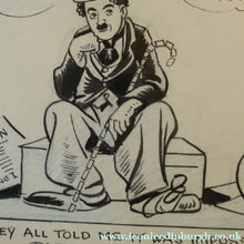 Load image into Gallery viewer, Original Pen Cartoon for Sale by Sidney Strube. Charlie Chapin as the Great Dictator
