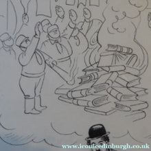 Load image into Gallery viewer, Original Pen Cartoon for Sale by Sidney Strube. Charlie Chapin as the Great Dictator
