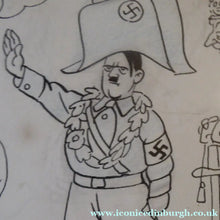 Load image into Gallery viewer, Original Pen Cartoon for Sale by Sidney Strube. Charlie Chapin as the Great Dictator
