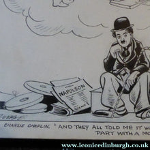 Load image into Gallery viewer, Original Pen Cartoon for Sale by Sidney Strube. Charlie Chapin as the Great Dictator
