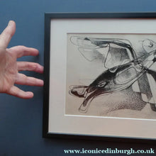 Load image into Gallery viewer, 1940s German Lithograph by Curt Lahs (1893- 1958). "Flying Bird". Pencil Signed
