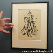 Load image into Gallery viewer, ORIGINAL 1940s German Lithograph by Mac (Max) Zimmermann (1912 - 1995). "Zwei Figuren" Pencil Signed
