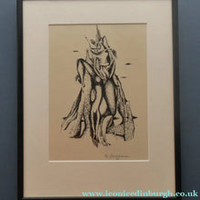 Load image into Gallery viewer, ORIGINAL 1940s German Lithograph by Mac (Max) Zimmermann (1912 - 1995). "Zwei Figuren" Pencil Signed
