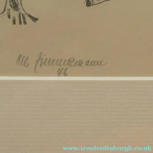 Load image into Gallery viewer, ORIGINAL 1940s German Lithograph by Mac (Max) Zimmermann (1912 - 1995). "Zwei Figuren" Pencil Signed
