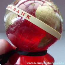 Load image into Gallery viewer, Original 1960s Issue Money Bank in the Form of a World Globe. Made in Finland for JERSEY Savings Bank
