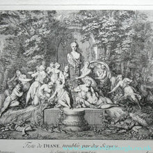 Load image into Gallery viewer, Original Antique FRENCH Etching by Claude Gillot (1673 - 1722). The Feast of the Diana
