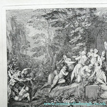Load image into Gallery viewer, Original Antique FRENCH Etching by Claude Gillot (1673 - 1722). The Feast of the Diana
