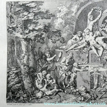 Load image into Gallery viewer, Original Antique Etching by Claude Gillot (1673 - 1722). The Feast of the Faun Media 1 of 15
