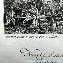 Load image into Gallery viewer, Original Antique Etching by Claude Gillot (1673 - 1722). The Feast of the Faun Media 1 of 15

