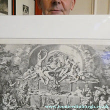 Load image into Gallery viewer, Original Antique Etching by Claude Gillot (1673 - 1722). The Feast of the Faun Media 1 of 15
