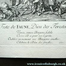 Load image into Gallery viewer, Original Antique Etching by Claude Gillot (1673 - 1722). The Feast of the Faun Media 1 of 15
